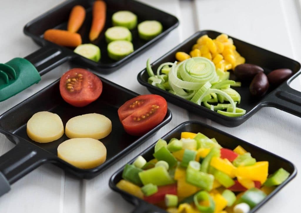 Crudités découpées en petits morceaux