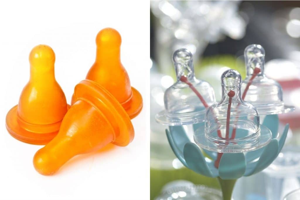 Tétines en caoutchouc ou en silicone pour équiper vos biberons
