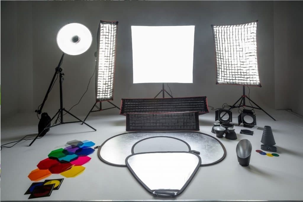 Matériel du studio d'un photographe professionnel