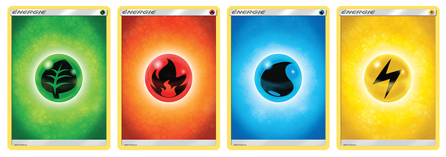 Les cartes énergie sont un des types de carte Pokemon