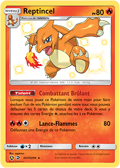 Carte évoluée d'un jeu Pokemon