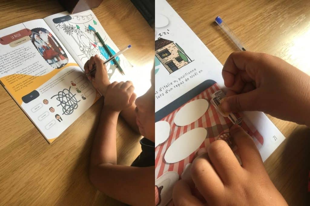 Autocollants à coller dans le cahier d'activité spécial Noël 