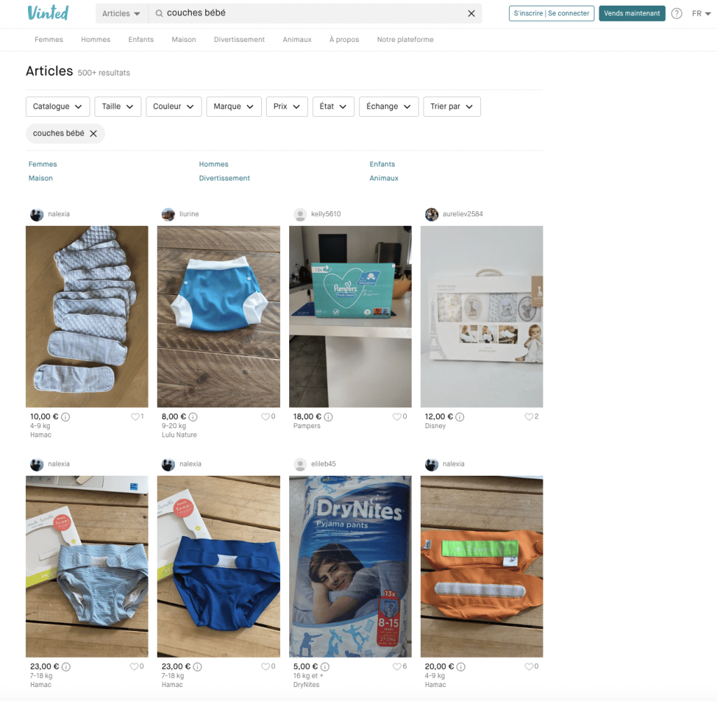 Les sites de seconde main, une solution pour trouver des couches de qualité à un prix raisonnable