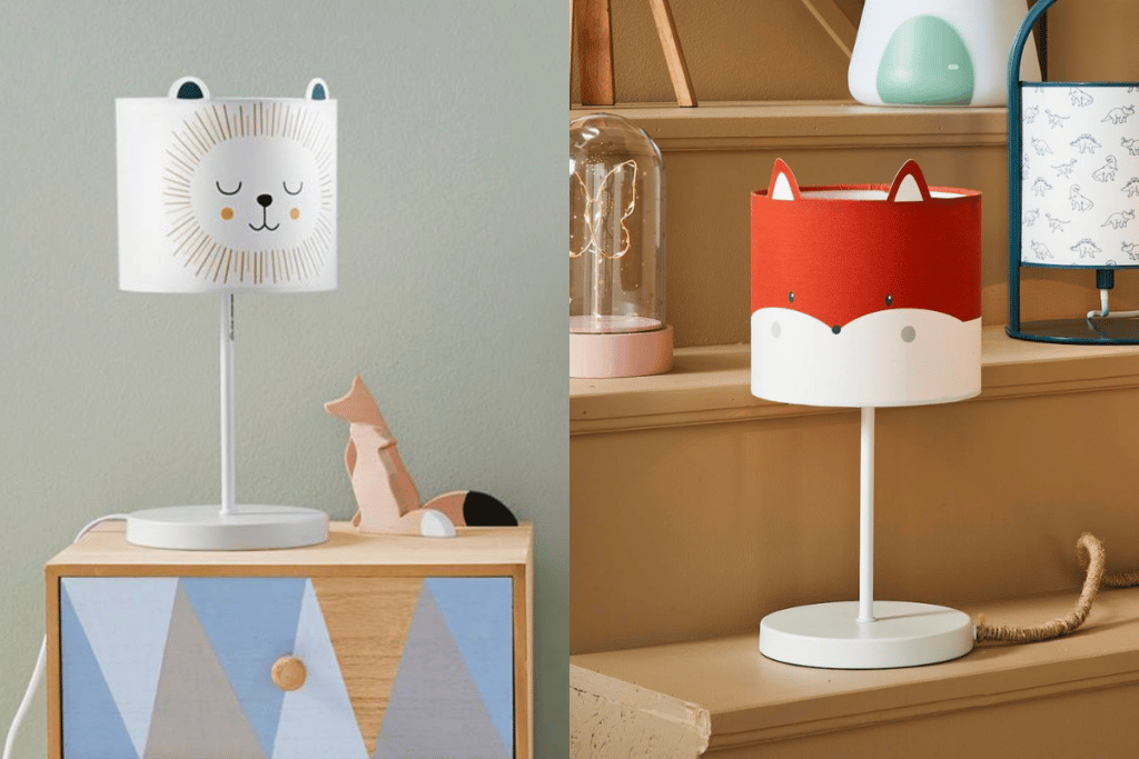 Lampe de chevet Lion et Renard de Vertbaudet