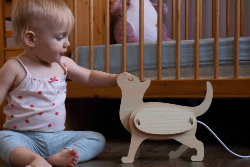 Lampe de chevet en bois