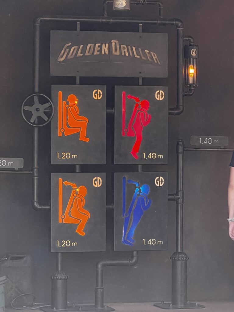 Les différentes positions du Golden Driller